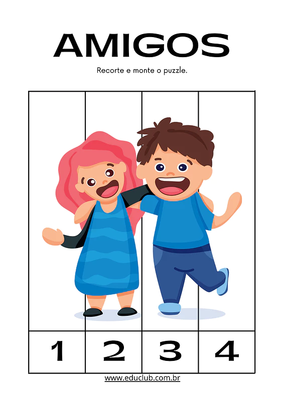 Atividade sobre amizade Educação Infantil | Educlub